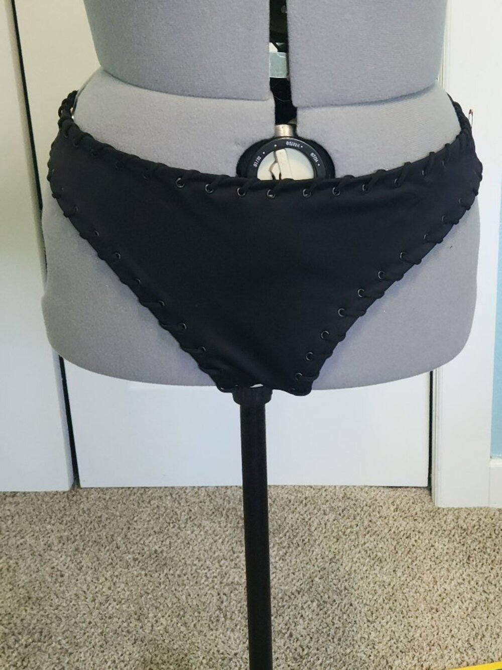 Good American Lace Up Bikini Bottom Black 3XL GSW0949 NWOT Swimwear
